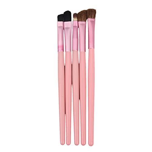 Griwiuiowe 5 StüCke Tragbare Mini Make-Up Pinsel Set Reals Lidschatten Eyeliner Augenbrauen Pinsel Make-Up Pinsel Rosa von Griwiuiowe