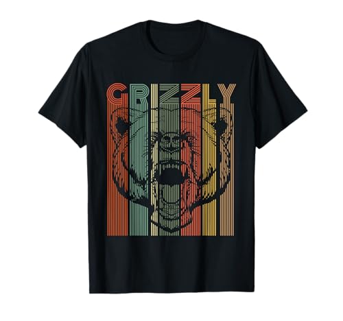 Vintage Grizzly Bär T-Shirt Retro Bär Shirt Damen Herren Kinder T-Shirt von Grizzly Bear and Bear Tshirts