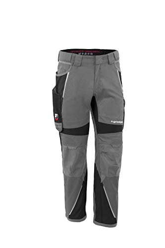 Grizzlyskin Bundhose Grau/Schwarz L60 - Unisex Workwear Arbeitshose für Männer und Damen mit vielen Taschen, Cordura-Schutzhose von Grizzlyskin
