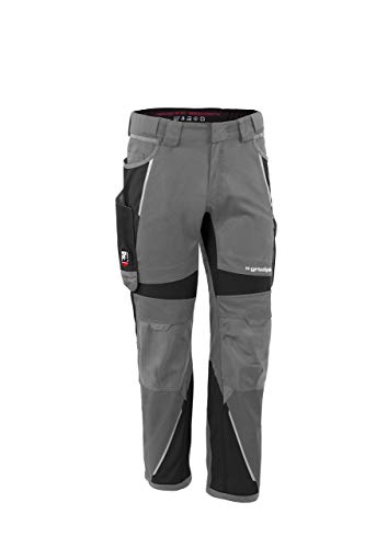 Grizzlyskin Bundhose Grau/Schwarz N76 - Unisex Workwear Arbeitshose für Männer und Damen mit vielen Taschen, Cordura-Schutzhose von Grizzlyskin