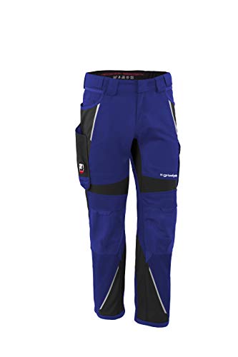 Grizzlyskin Bundhose Kornblau/Schwarz S54 - Unisex Workwear Arbeitshose für Männer und Damen mit vielen Taschen, Cordura-Schutzhose von Grizzlyskin