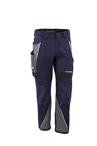 Grizzlyskin Bundhose Marine/Grau N58 - Unisex Workwear Arbeitshose für Männer und Damen mit vielen Taschen, Cordura-Schutzhose von Grizzlyskin