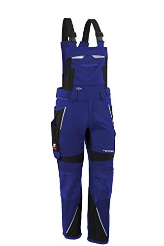 Grizzlyskin Latzhose Iron Kornblau/Schwarz S54 - Workwear Arbeitshose für Männer & Damen, Unisex Blaumann, Codura-Schutzhose mit vielen Taschen von Grizzlyskin