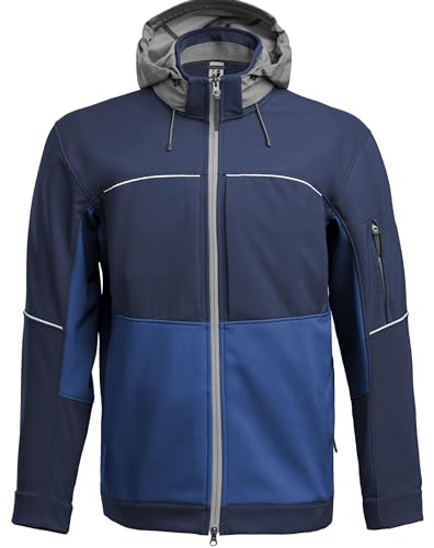 Grizzlyskin Softshell Jacke Resist mit Kapuze Farbe Marine/Blau Größe 6XL von Grizzlyskin