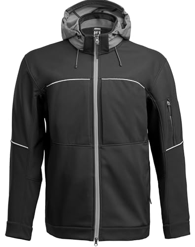Grizzlyskin Softshell Jacke Resist mit Kapuze Farbe Schwarz Größe 5XL von Grizzlyskin
