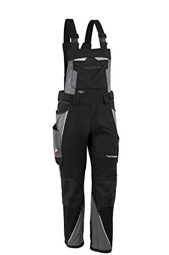 Grizzlyskin Latzhose Schwarz/Grau N64 - Workwear Arbeitshose für Männer & Damen, Unisex Blaumann, Codura-Schutzhose mit vielen Taschen von Grizzlyskin