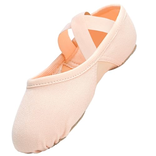 GroYolan Elastische Ballettschuhe für Kinder Damen, Ballettschläppchen Leichte Tanzschuhe atmungsaktives Mesh-Futter Split Sohle für Yoga Ballett Tanz Gymnastik EU 25-44 von GroYolan