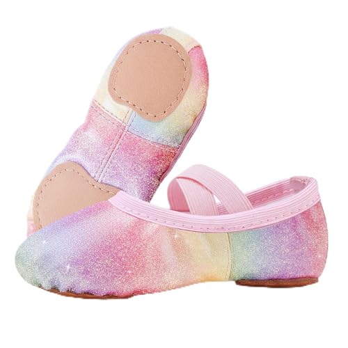 GroYolan Glitzer Mädchen Ballettschuhe Ballettschläppchen Kinder Ballerina Tanzschuhe für Tanz Performance Gymnastik von GroYolan
