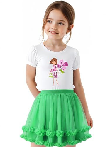 GroYolan Mädchen Tütü Röcke Tutu Prinzessin Tanz Ballettrock Baby Kinder Tüllrock 2 Schichten Tüll Bunt Partyrock 1-10 Jare von GroYolan