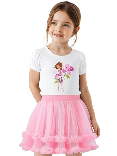 GroYolan Mädchen Tütü Röcke Tutu Prinzessin Tanz Ballettrock Baby Kinder Tüllrock 2 Schichten Tüll Bunt Partyrock 1-10 Jare von GroYolan