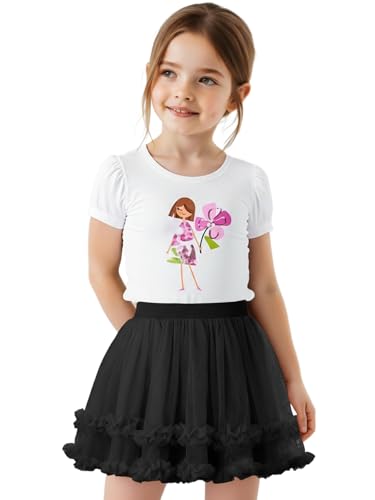 GroYolan Mädchen Tütü Röcke Tutu Prinzessin Tanz Ballettrock Baby Kinder Tüllrock 2 Schichten Tüll Bunt Partyrock 1-10 Jare von GroYolan