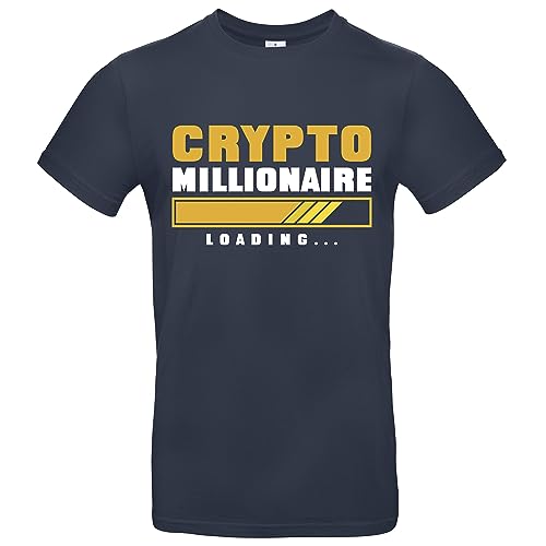 Crypto Millionaire Loading Herren T-Shirt Krypto Bitcoin Shirt Navy Größe XL von Grobe Jungs