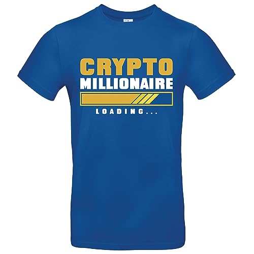 Crypto Millionaire Loading Herren T-Shirt Krypto Bitcoin Shirt Royalblau Größe M von Grobe Jungs