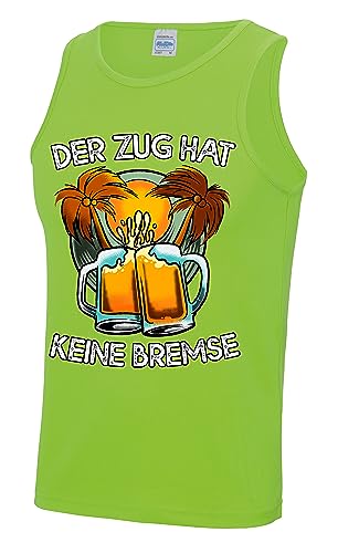 Der Zug hat Keine Bremse Herren Tanktop Muskelshirt Malle Strandurlaub Neongrün Größe L von Grobe Jungs