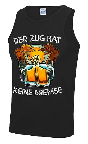 Der Zug hat Keine Bremse Herren Tanktop Muskelshirt Malle Strandurlaub Schwarz Größe XL von Grobe Jungs