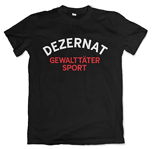 Dezernat Gewalttäter Sport Herren T-Shirt Hooligan Shirt Schwarz Größe XXL von Grobe Jungs