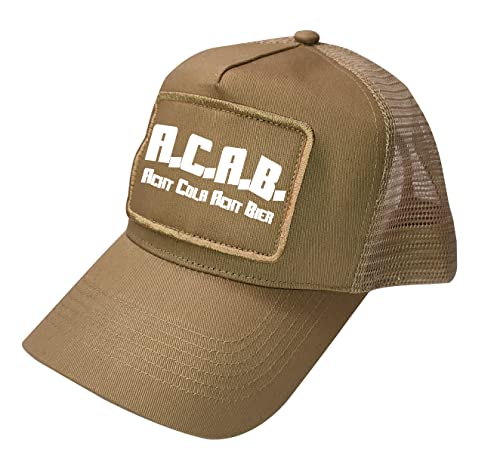 Grobe Jungs Patch Trucker Cap ACAB Acht Cola Bier Beige von Grobe Jungs