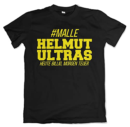 Helmut Ultras Herren T-Shirt Ballermann Mallorca Shirt Schwarz Größe XXL von Grobe Jungs