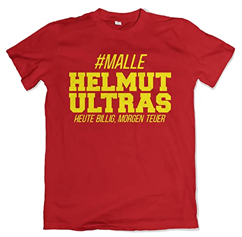Helmut Ultras Herren T-Shirt Mallorca Shirt Rot Größe XXL von Grobe Jungs