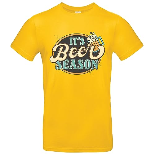 It's Beer Season Oktoberfest Herren T-Shirt Maß Trinken Gelb Größe M von Grobe Jungs