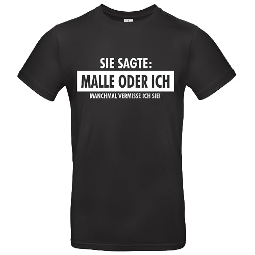 Malle oder ich Herren T-Shirt Malle Mallorca Shirt Schwarz Größe M von Grobe Jungs
