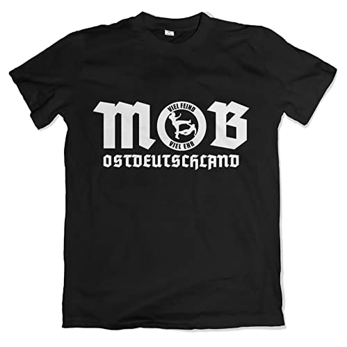 Mob Ostdeutschland Herren T-Shirt Osten Hools Hooligan Shirt Schwarz Größe XL von Grobe Jungs