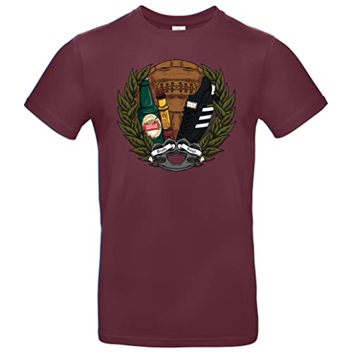 Retro Football Casuals Ultras Hooligan Herren T-Shirt Burgundy Größe S von Grobe Jungs