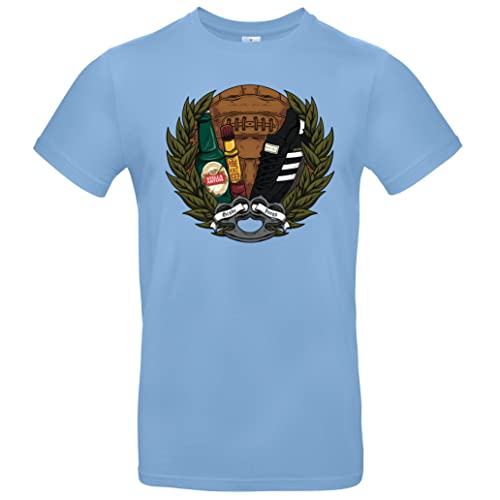 Retro Football Casuals Ultras Hooligan Herren T-Shirt Hellblau Größe S von Grobe Jungs