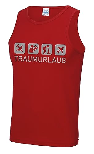 Traumurlaub Malle Herren Tanktop Muskelshirt Malle Strandurlaub Rot Größe S von Grobe Jungs