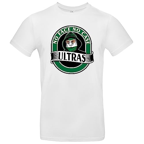 Ultras No Face No Case Herren T-Shirt Fussball Hools Hooligans Weiß Größe XL von Grobe Jungs
