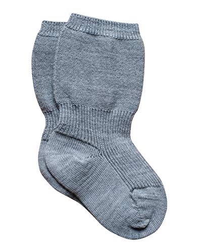Foster Natur, Mädchen und Jungen Speckbein Baby Socke aus 100% Bio-Merinowolle (15-24 Monate, Grau) von Grödo