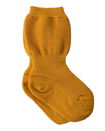 Grödo, Mädchen und Jungen Speckbein Baby Socke aus 100% Bio-Merinowolle (Curry, 9-15 Monate) von Grödo