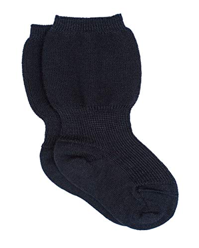 Grödo Foster Natur, Mädchen und Jungen Speckbein Baby Socke aus 100% Bio-Merinowolle (9-15 Monate, Marine) von Grödo