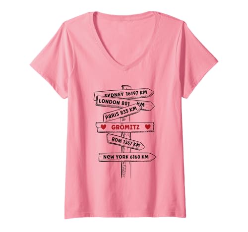 Damen Grömitz Ostseebad Urlaub Ostsee Schleswigholstein T-Shirt mit V-Ausschnitt Damen Grömitz Ostseebad Urlaub Ostsee Schleswigholstein T-Shirt mit V-Ausschnitt von Grömitz Outfit Geschenk Urlaub Geschenkidee