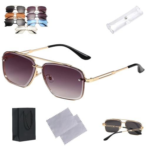 Upliftjoys Sunglasses,Upliftjoys Retro Gradient Sunglasses,Metal Frame,Uv400 Protection (E) von Grolomo