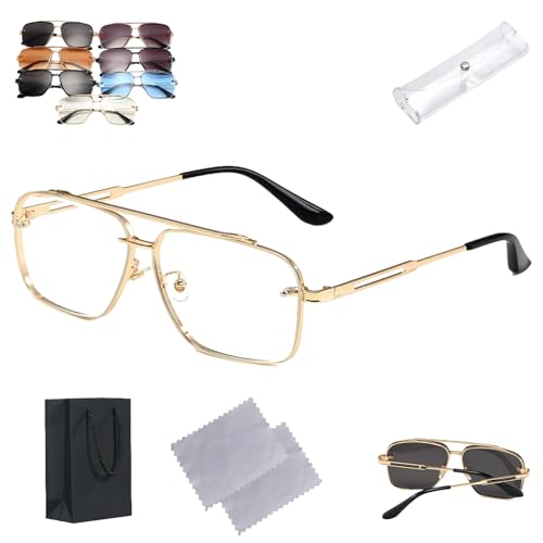 Upliftjoys Sunglasses,Upliftjoys Retro Gradient Sunglasses,Metal Frame,Uv400 Protection (F) von Grolomo