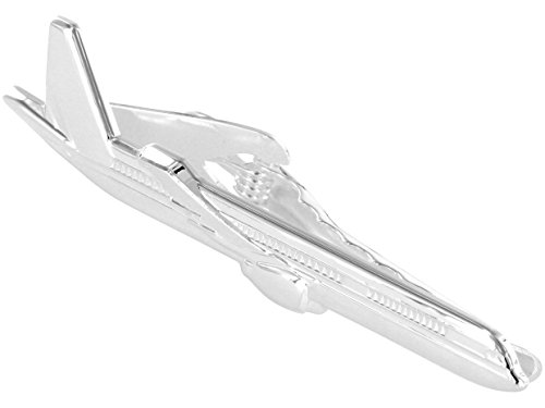 Grom Krawattenklammer/Krawattennadel Silber Flugzeug von Grom Schmuck