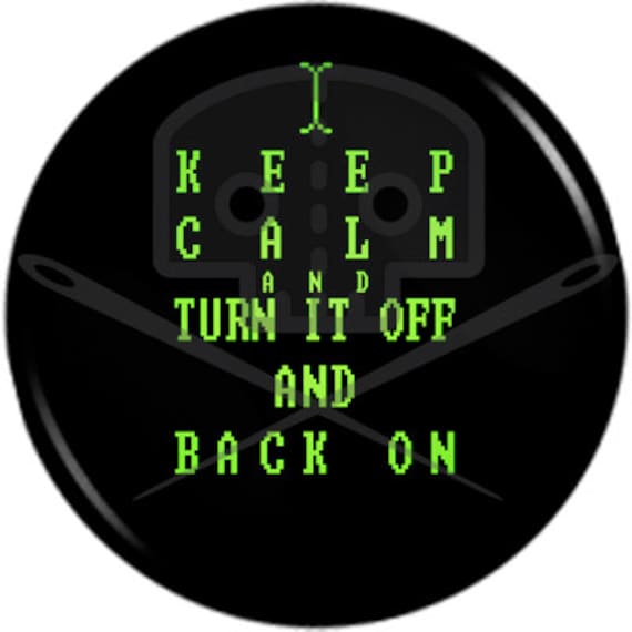 Computer Geek Keep Calm Knopf von Gromidez