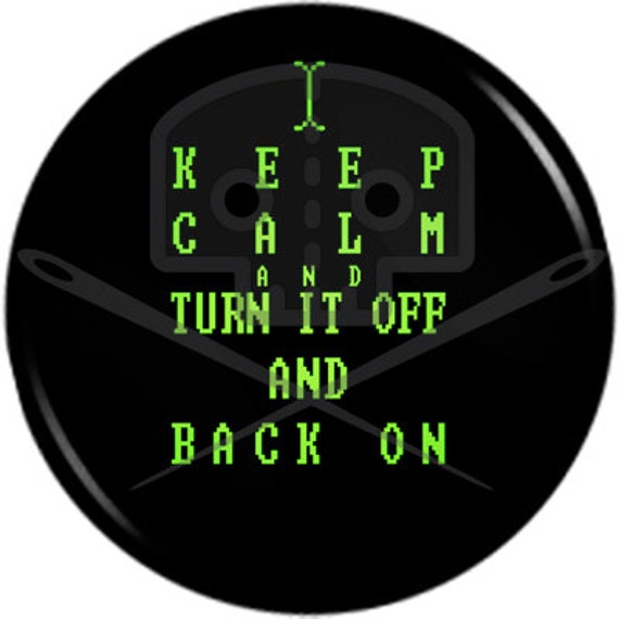 Computer Geek Keep Calm Knopf von Gromidez