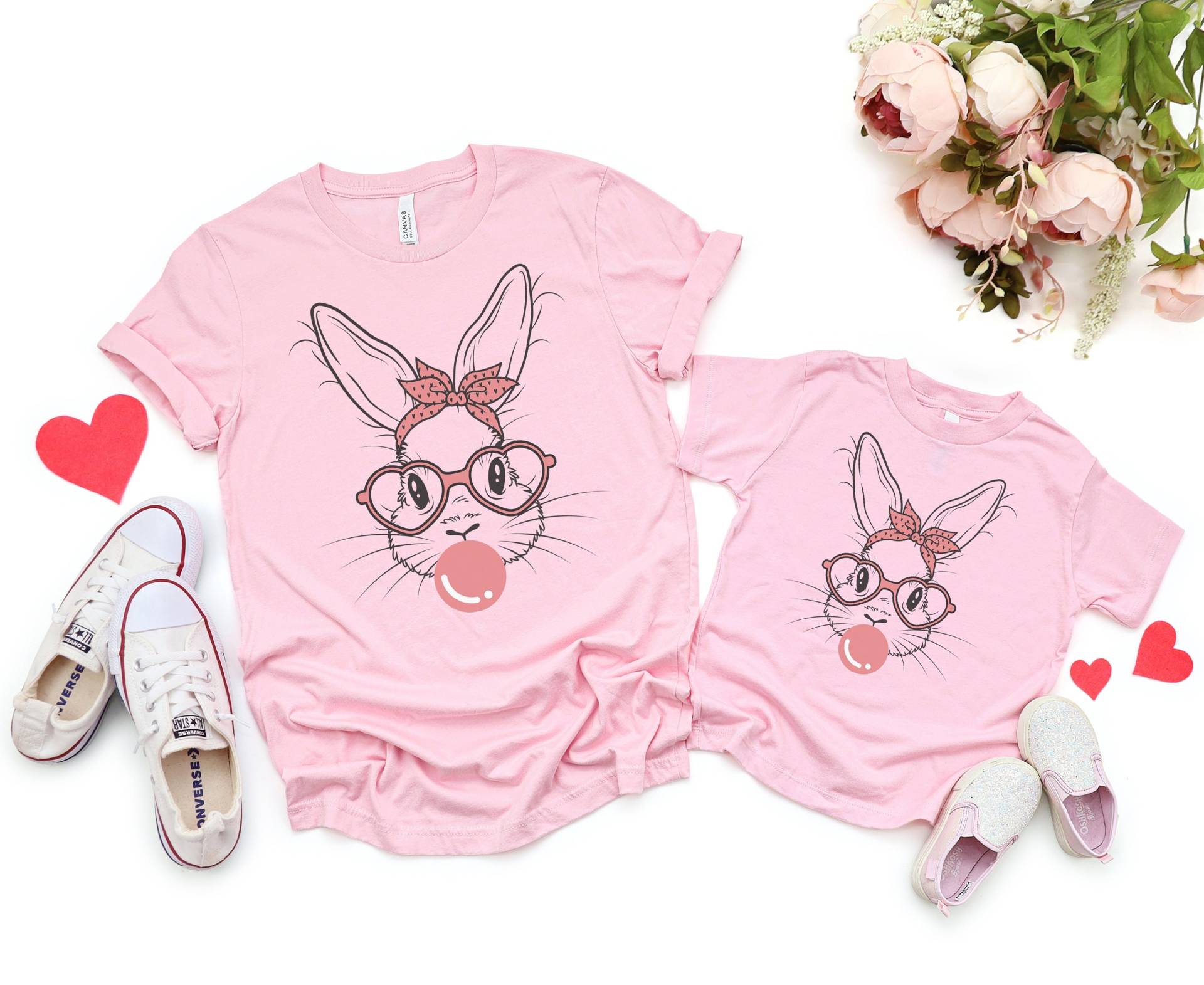 Bubblegum Bunny T-Shirt, Oster Kleinkind Mama Und Ich Mini Shirt, Baby Ostern von GrooveApparelCo