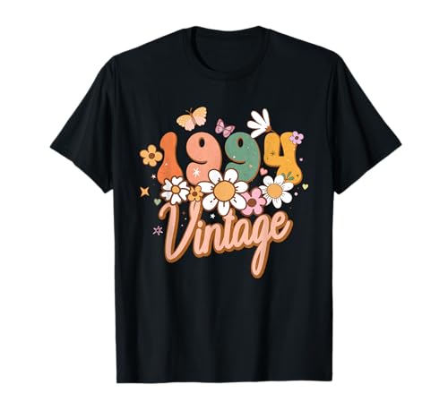 Vintage 1994 Wildblume Schmetterling 30 Jahre Frauen Geburtstag T-Shirt Vintage 1994 Wildblume Schmetterling 30 Jahre Frauen Geburtstag T-Shirt von Groovy 1994 Wildflower Cute Floral 30th Birthday