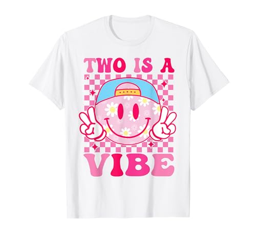 Two is A Vibe Birthday Groovy 2-jährige Mädchen zum 2. Geburtstag T-Shirt Two is A Vibe Birthday Groovy 2-jährige Mädchen zum 2. Geburtstag T-Shirt von Groovy 2nd Birthday Girls