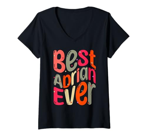 Damen Best Adrian Ever. My Name, His Name is Adrian T-Shirt mit V-Ausschnitt Damen Best Adrian Ever. My Name, His Name is Adrian T-Shirt mit V-Ausschnitt von Groovy Adrian