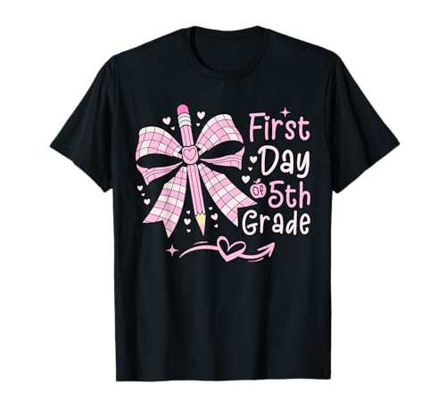 5. Klasse Schulanfang Lehrer Mädchen Kokette Schleife T-Shirt 5. Klasse Schulanfang Lehrer Mädchen Kokette Schleife T-Shirt von Groovy Back To School Teachers Girls 5th-Grade Tee