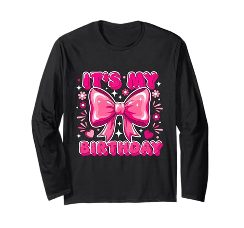 Groovy It's My Birthday Girls Women Teens Coquette Bow Bday Langarmshirt Groovy It's My Birthday Girls Women Teens Coquette Bow Bday Langarmshirt von Groovy Birthday Bow Tees for Girls and Teens