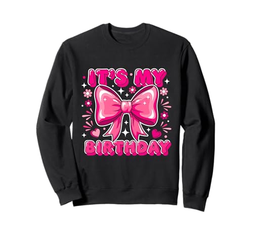 Groovy It's My Birthday Girls Women Teens Coquette Bow Bday Sweatshirt Groovy It's My Birthday Girls Women Teens Coquette Bow Bday Sweatshirt von Groovy Birthday Bow Tees for Girls and Teens