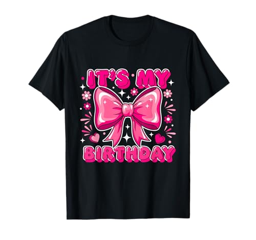 Groovy It's My Birthday Girls Women Teens Coquette Bow Bday T-Shirt Groovy It's My Birthday Girls Women Teens Coquette Bow Bday T-Shirt von Groovy Birthday Bow Tees for Girls and Teens