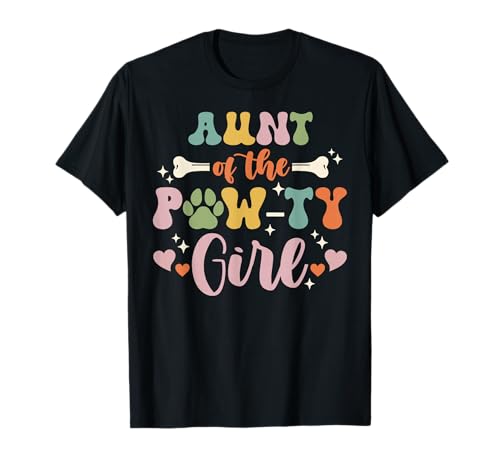 Tante of The Pawty Girl Hund Tante Family Matching T-Shirt Tante of The Pawty Girl Hund Tante Family Matching T-Shirt von Groovy Birthday Pawty Girl Family Matching Outfits
