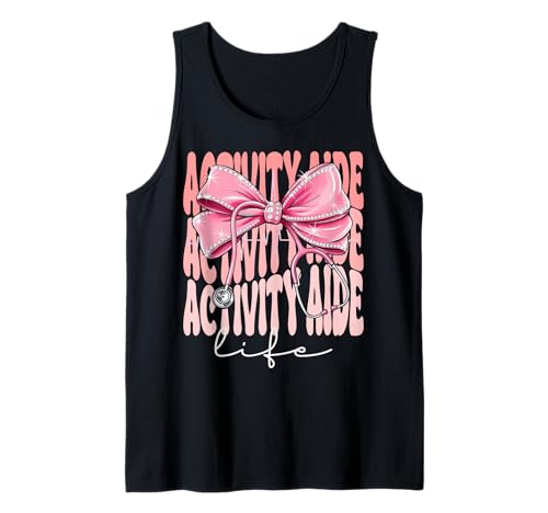 Activity Aide Life Week Day Kokettenschleife für Damen, Rosa Tank Top Activity Aide Life Week Day Kokettenschleife für Damen, Rosa Tank Top von Groovy Coquette Activity Aide