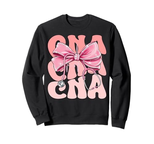CNA Week Day for Women Pink Coquette Bow Cute Stethoskop Sweatshirt CNA Week Day for Women Pink Coquette Bow Cute Stethoskop Sweatshirt von Groovy Coquette CNA for Cute and Funny Nurses